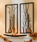 GILDE Wanddekoobjekt 2er-Set Metall-Wandbilder Braun/Bronze Bild 2