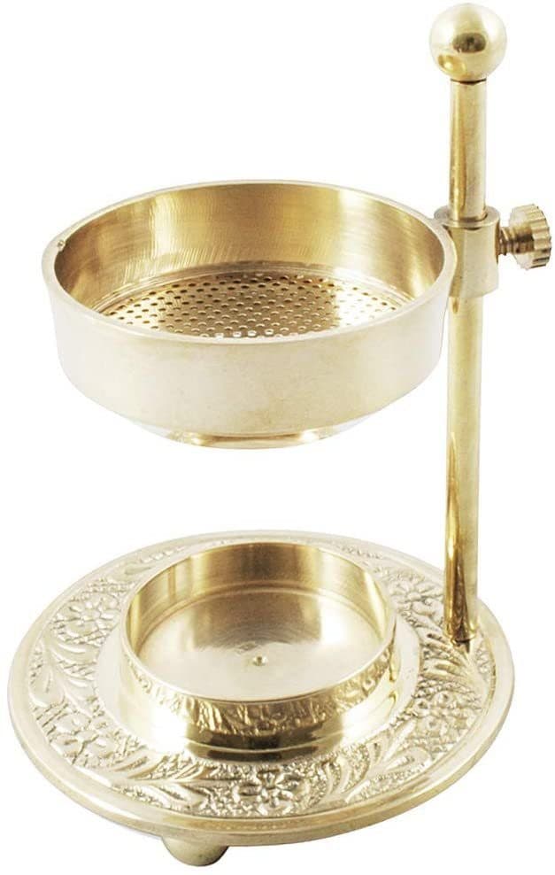 NKlaus Räucherstövchen Rauchgefäß Messing Weihrauchbrenner Verstellbar Teelicht
