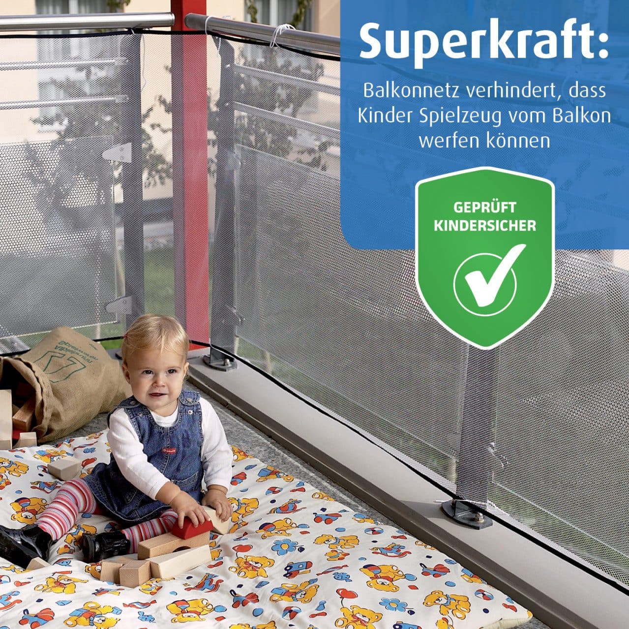 Reer Kindersicherung Balkonnetz Weiß Polyester - Bild 2