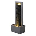 Teamson Home Gartenbrunnen Säulenbrunnen mit LED und Steinoptik Grau Bild 2
