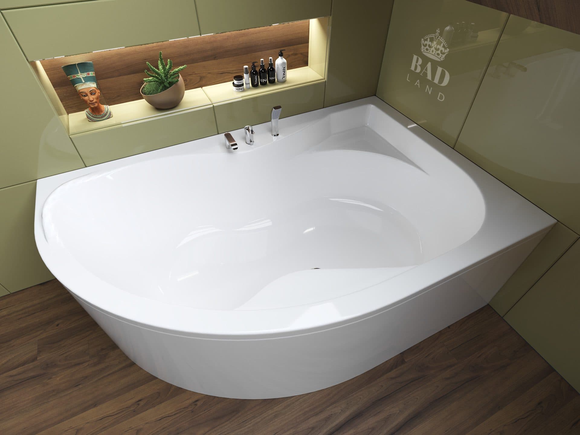 KOLMAN Eckbadewanne Dora Weiß Acryl mit Schürze - Bild 2