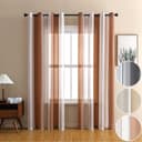 Qelus Streifen-Voilegardinen 2er-Set Braun Semi-Transparent Bild 2
