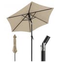 Sekey Sonnenschirm 200 cm Rund Marktschirm Taupe Knickbar mit Kurbel Bild 2