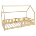 ML-DESIGN Spielbett Hausbett Kiefer Natur mit Dachgestell Bild 2
