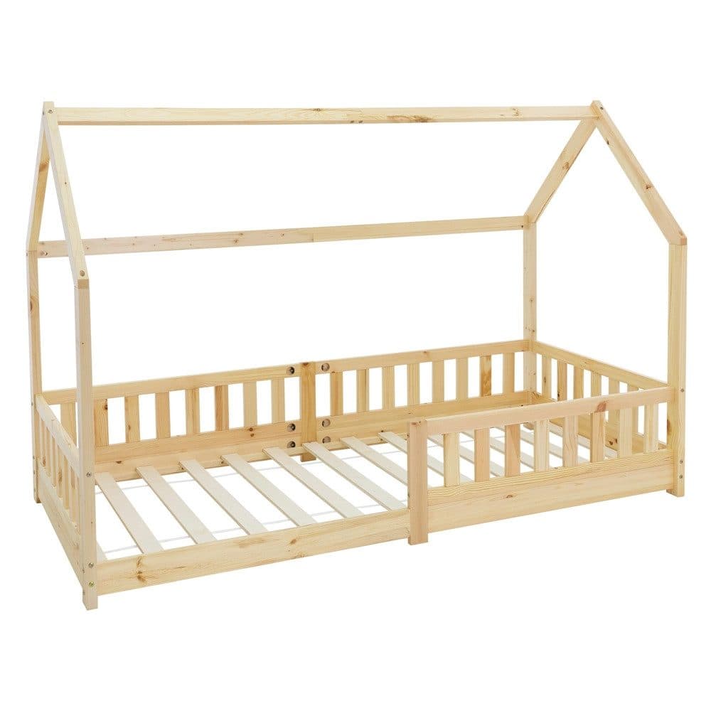 ML-DESIGN Spielbett Hausbett Kiefer Natur mit Dachgestell - Bild 2