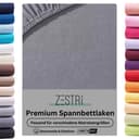 Zestri Spannbettlaken Baumwolle Anthrazit für Boxspringbett Bild 2