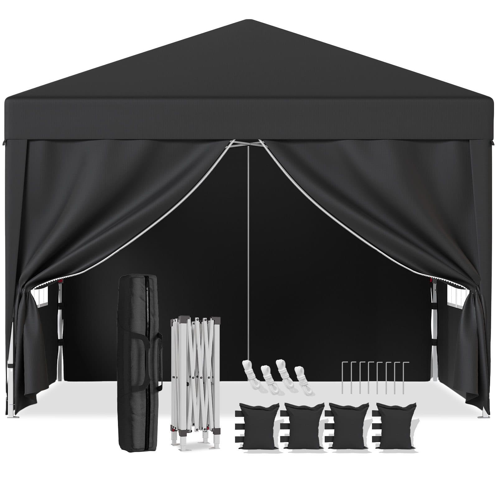 GUNJI Faltpavillon 3x3m Grau Edelstahl UV-Schutz - Bild 2