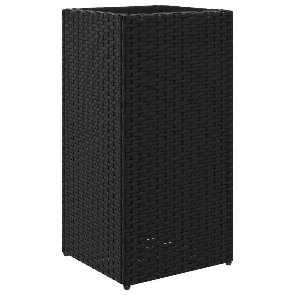 vidaXL Blumentopf Pflanzkübel Schwarz Poly Rattan - Bild 2