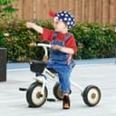 AIYAPLAY Kinderdreirad Weiß mit verstellbarem Sitz und Korb Bild 2