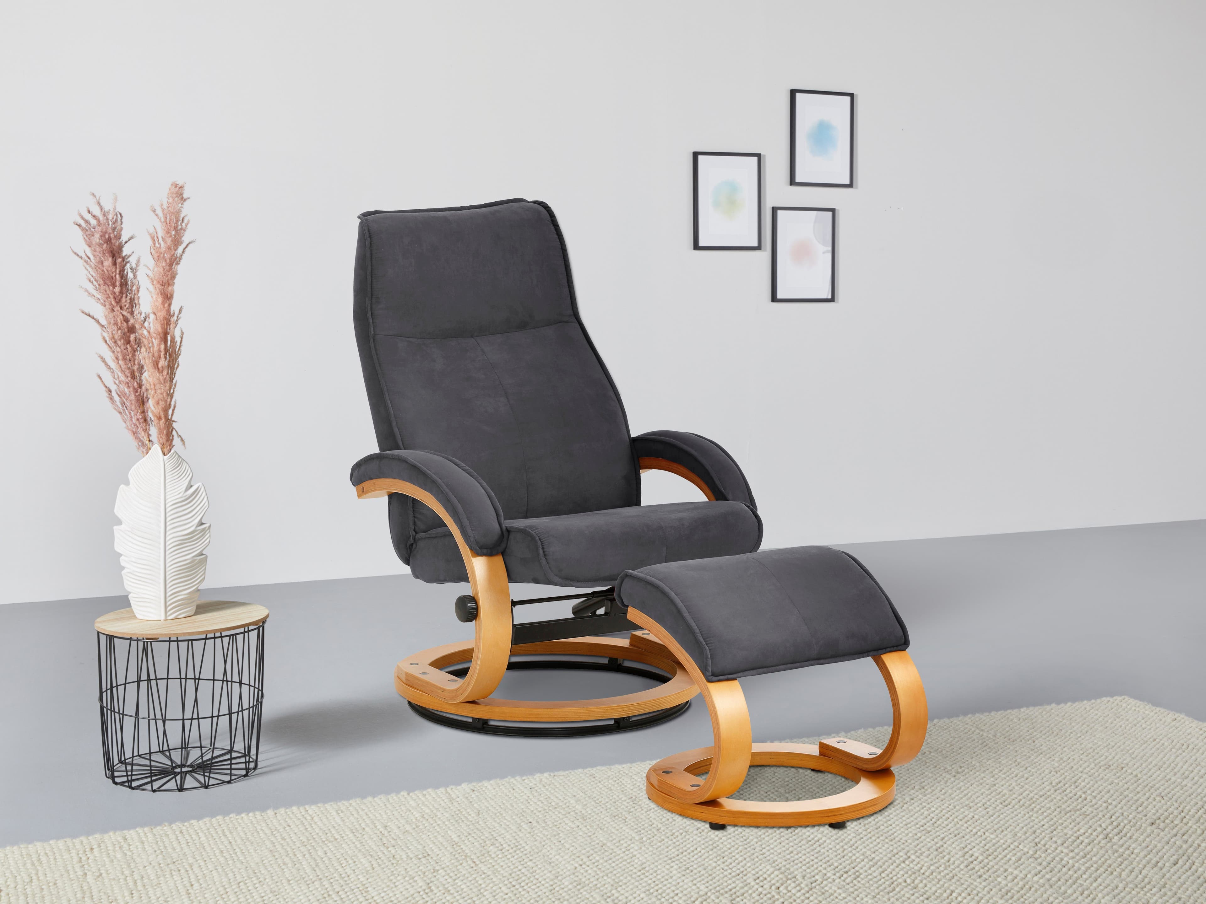 Home affaire Relaxsessel Paris mit Hocker Grau Relaxfunktion - Bild 2