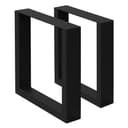 ECD Germany Tischbein 2x Schwarz Pulverbeschichteter Stahl Industrial Design Bild 2