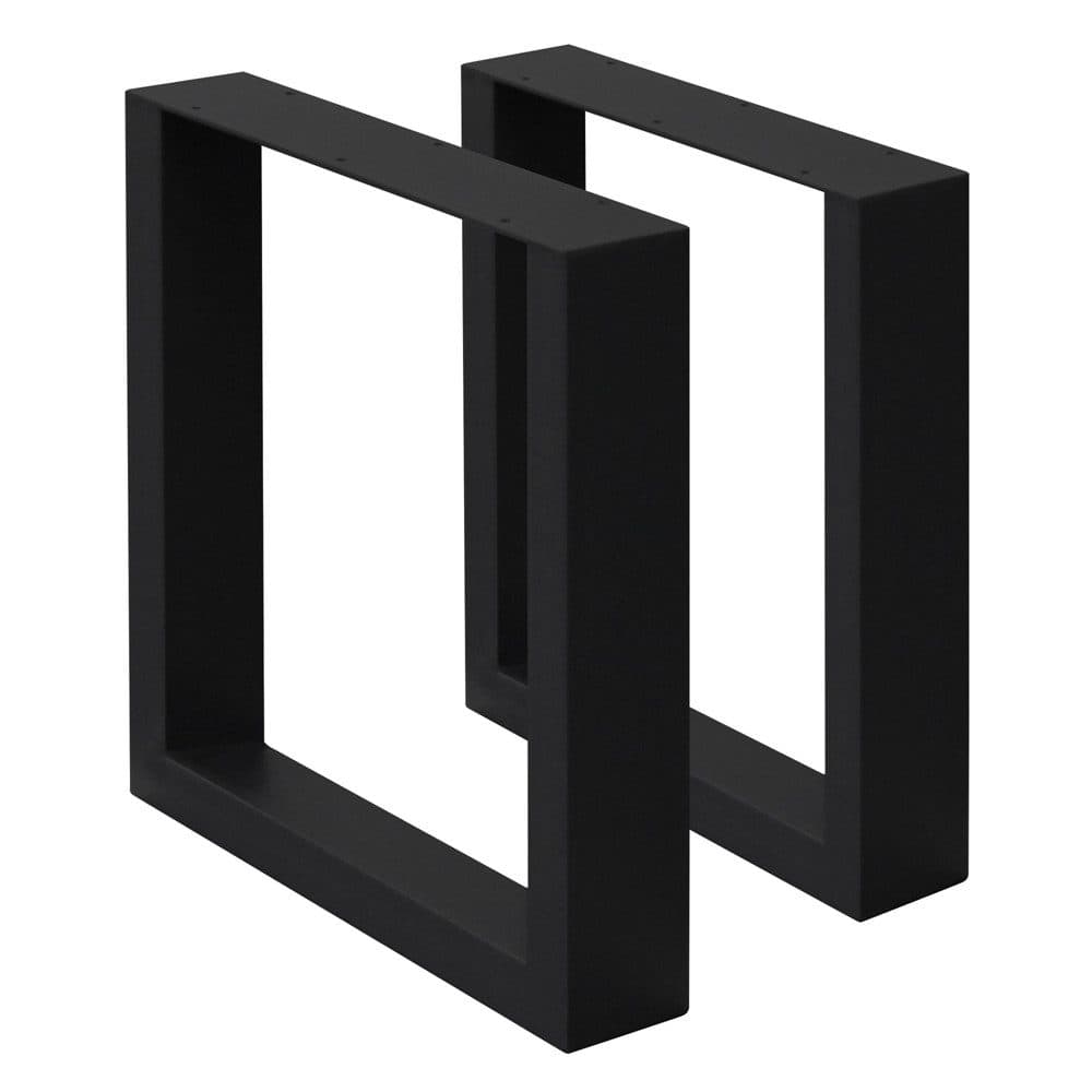 ECD Germany Tischbein 2x Schwarz Pulverbeschichteter Stahl Industrial Design - Bild 2