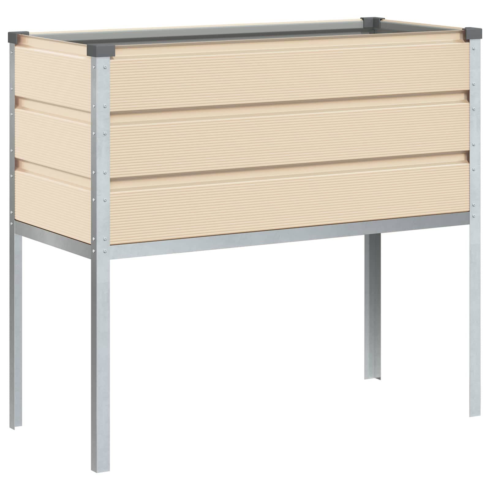 vidaXL Blumentopf Elfenbein Verzinkter Stahl Modern - Bild 2
