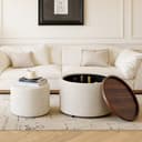 i@home Sitzhocker Nesting-Set 2-tlg. Leinen Beige/Blau Bild 2