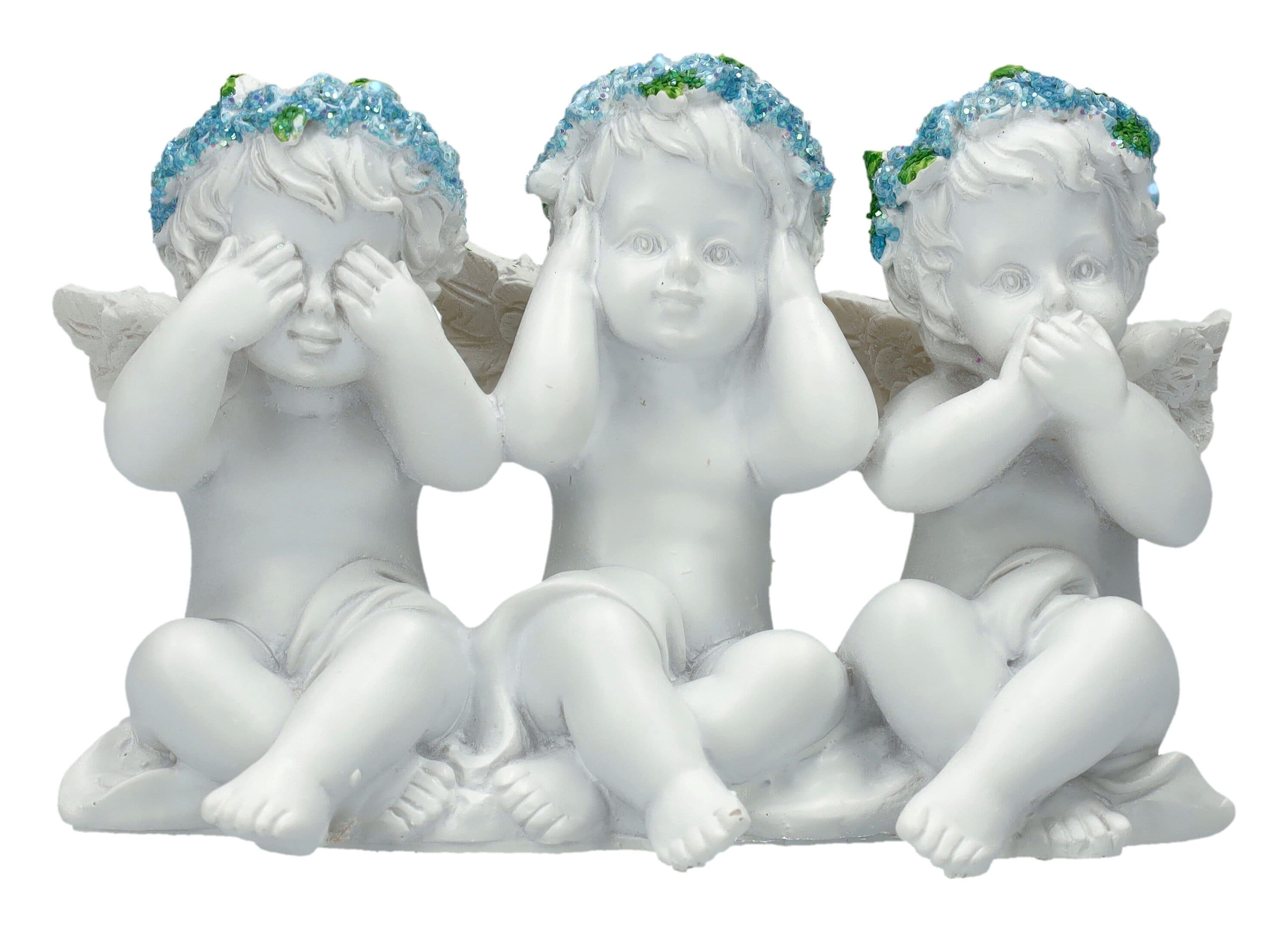 Figuren Shop GmbH Engel Figur Set – Drei Putten Statue „Nichts Böses“ Dekofigur 6.5 cm - Bild 2