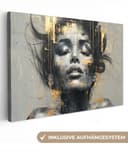 OneMillionCanvasses® Leinwandbild Frau Kunst Gold Abstrakt Glamour Fotodruck 30x20 cm Bild 2