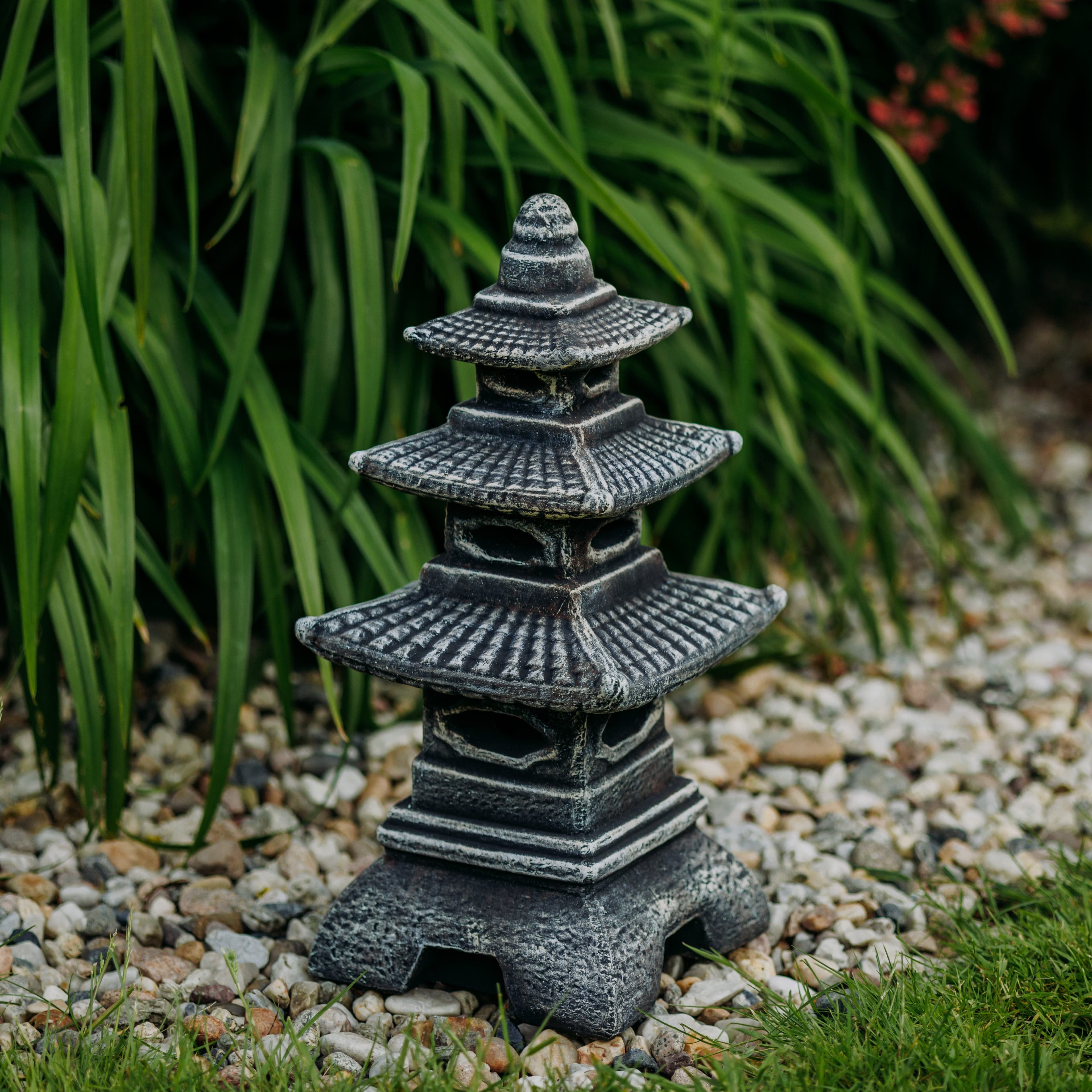 gartendekoparadies.de Gartenfigur Steinlampe Pagode Japanische Steinlaterne Mehrfarbig - Bild 2