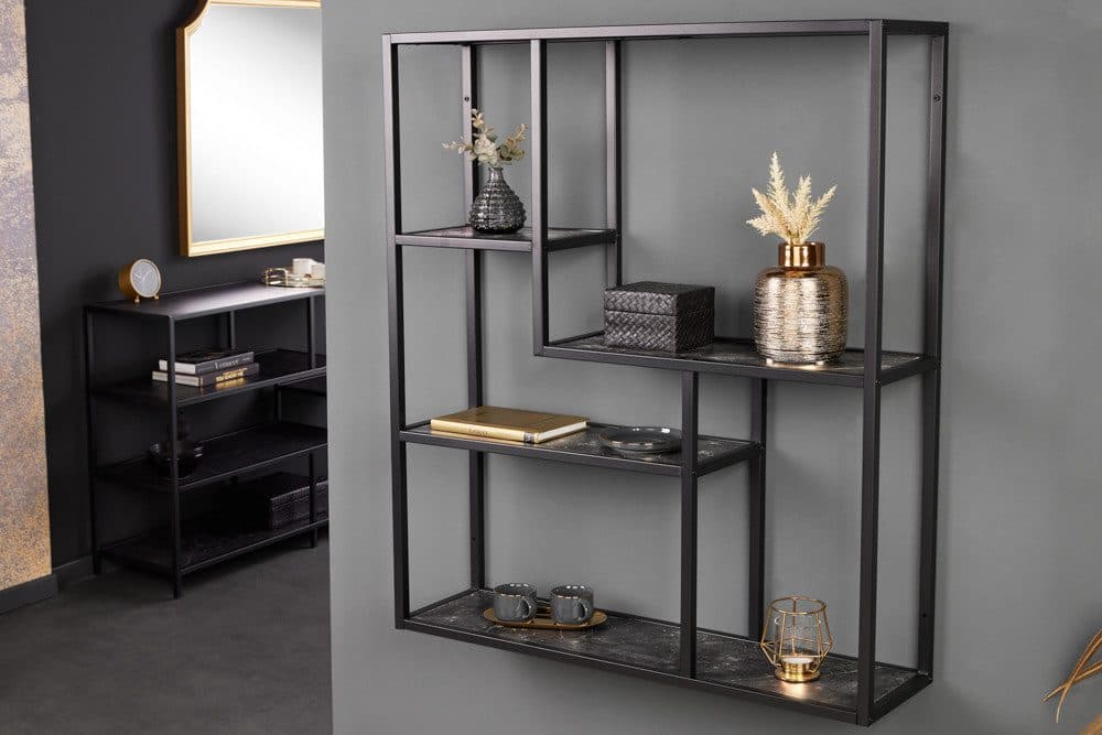 riess-ambiente Wandregal SLIM LINE 95cm Industrial Metall 5 Fächer - Bild 2