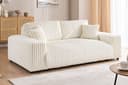 S-Style Möbel 2-Sitzer Sofa Mollis Hellbeige Plüschcord Bild 2