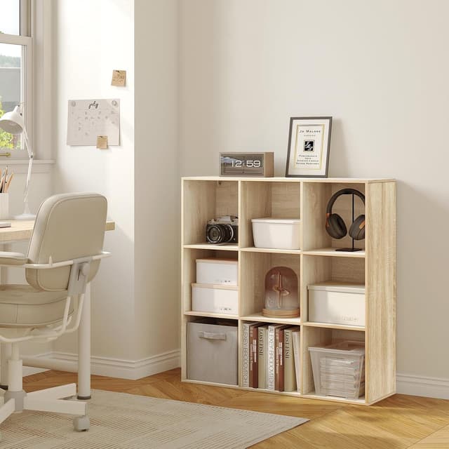 Offenes Bücherregal mit 9 Fächern - Würfeldesign als Raumteiler