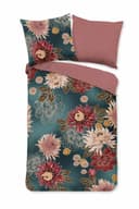Soma Bettwäsche Blumen Microfaser Set 135x200 cm mit Kissenbezug 80x80 cm in Petrol Bild 2