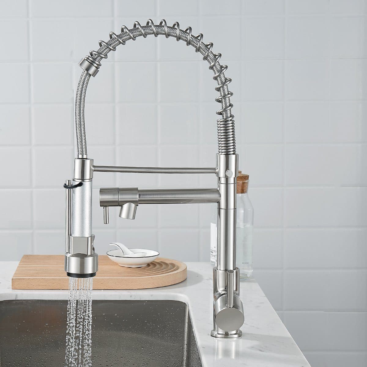 SEHAUSEU Küchenarmatur Wasserhahn Schwarz/Silber Edelstahl - Bild 2