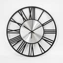 K&L Wall Art Wanduhr Industriell Silber Metall Leise Quarzuhr Bild 2