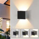 Nettlife Wandleuchte Innen & Aussen Wandlampe Schwarz LED fest integriert Warmweiß Bild 2