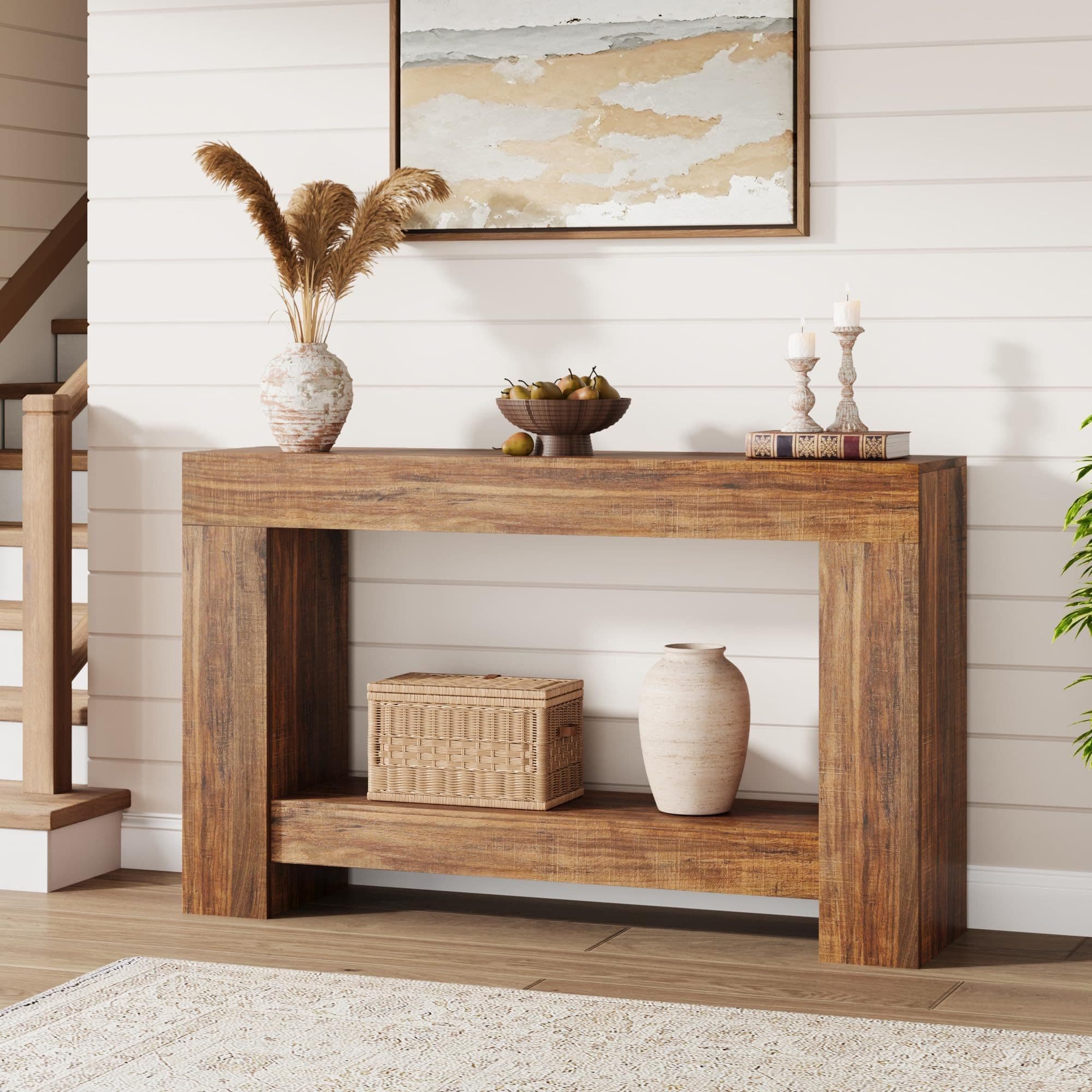 GarveeMore Konsolentisch Landhausstil 120 cm Holz - Bild 2