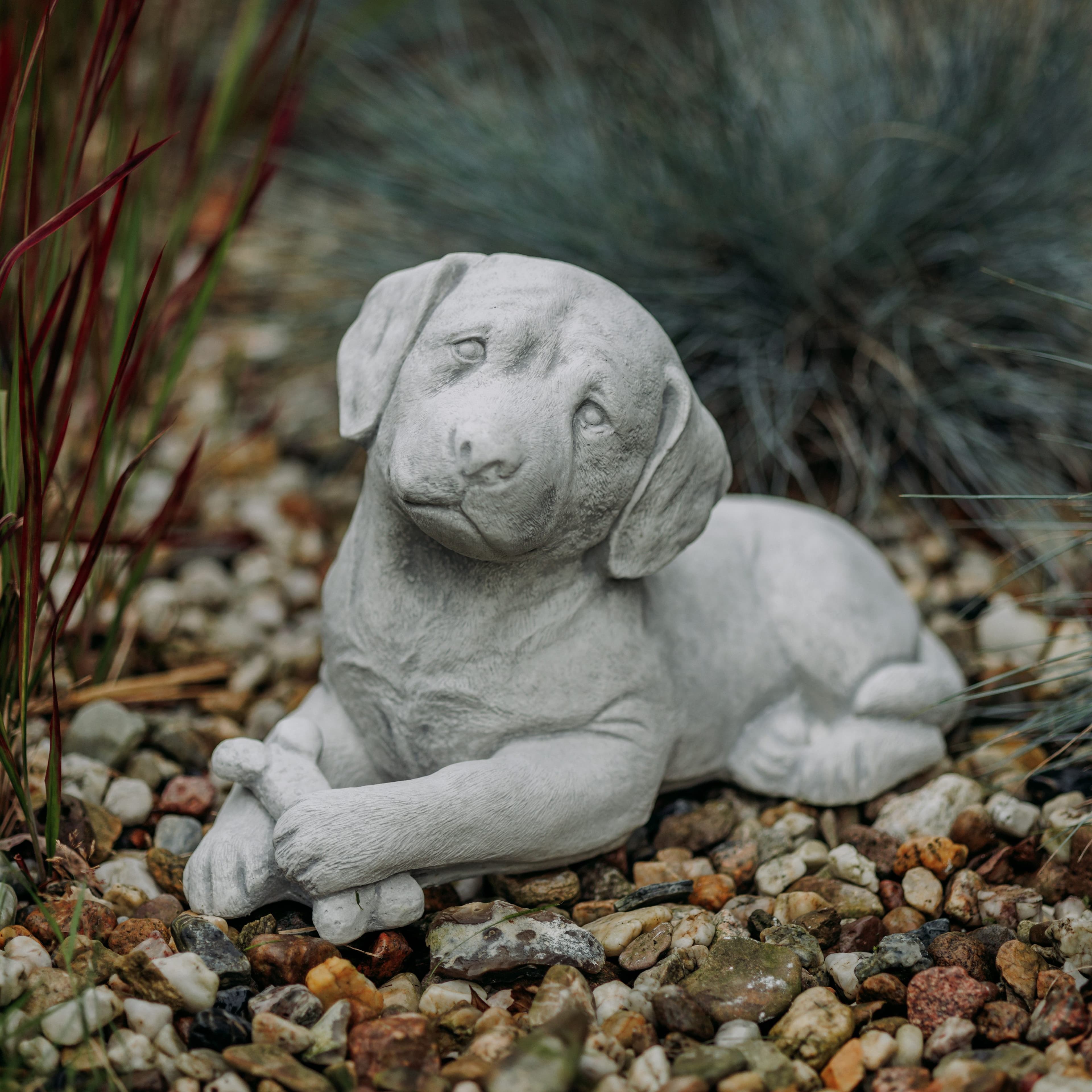 Gartenfigur Labrador Welpe Stein Frostsicher Grau - Bild 2