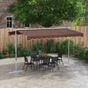 Outsunny Markise 4 x 3 m Standmarkise mit Faltarm Kurbel für Garten, Balkon, Polyester, Kaffee Bild 2