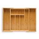relaxdays Besteckkasten Bambus Ausziehbar 48cm Natur Bild 2