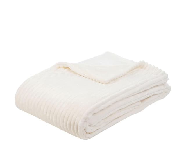 Gözze Wohndecke CORD Weiß - Kuscheldecke aus Polyester