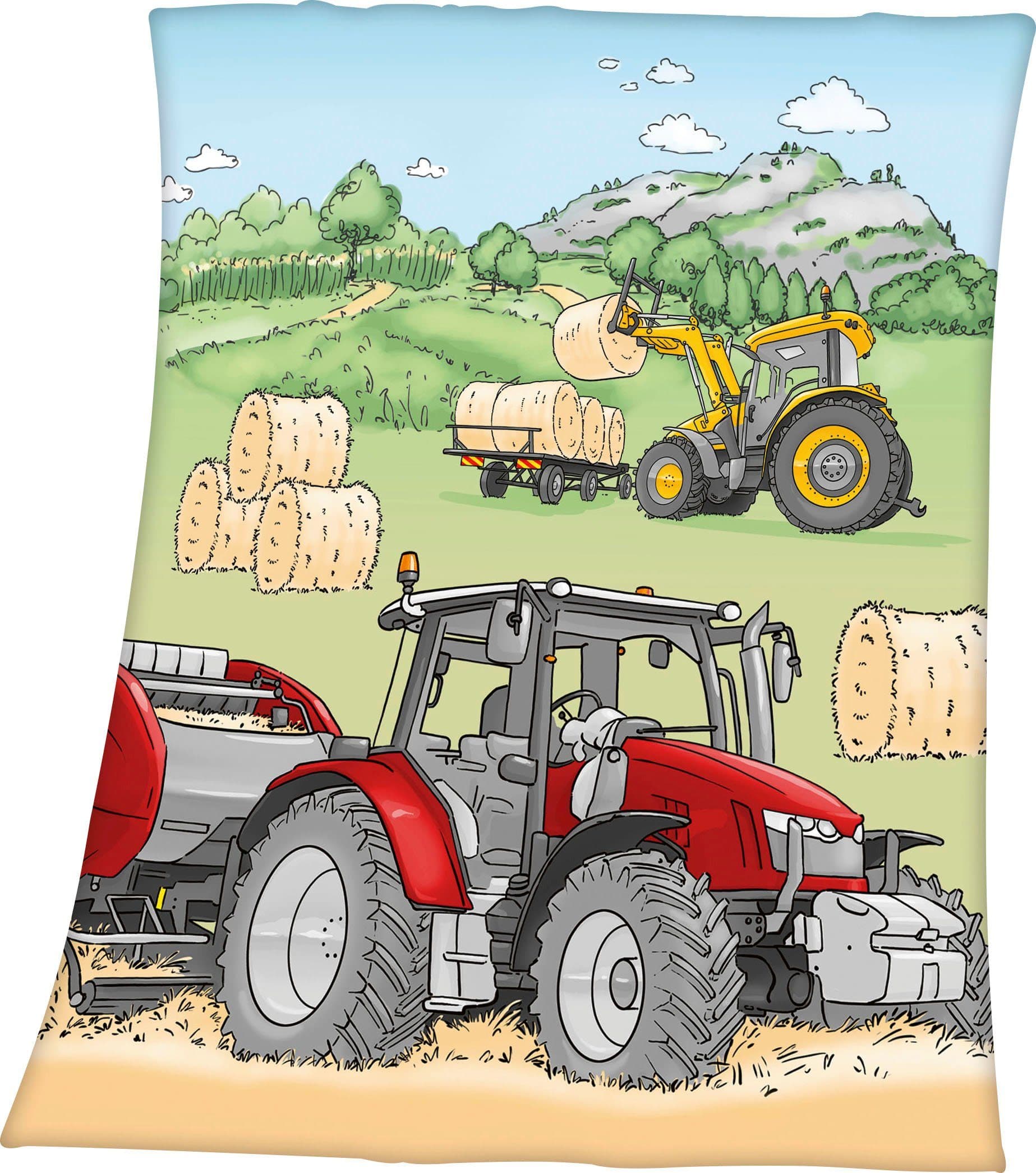 Herding Kinderdecke Traktor Bunt Kuscheldecke 130x160cm - Bild 2