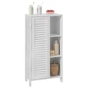 SoBuy Badezimmerschrank BZR39 Weiß Lamellentür Hochschrank Bild 2