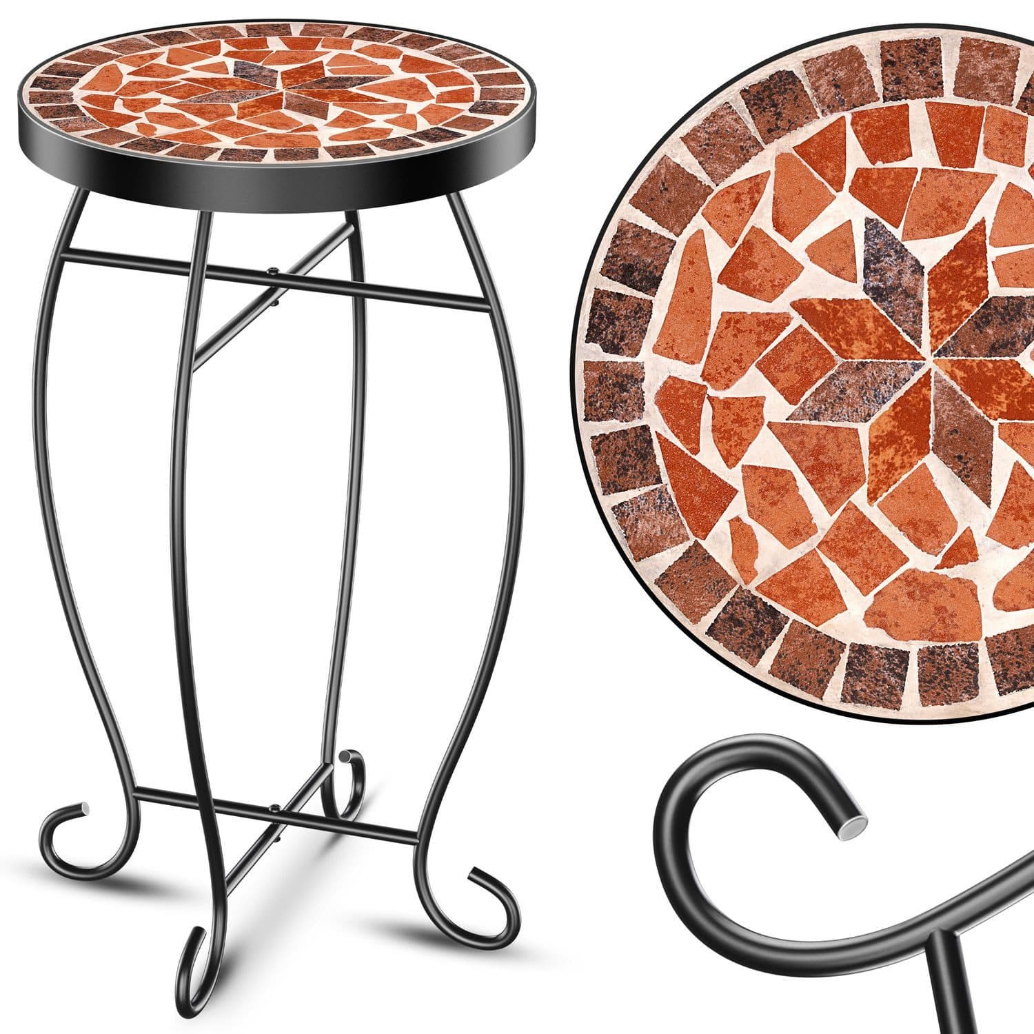 KESSER Mosaiktisch Rund Metall Bunt Garten - Bild 2