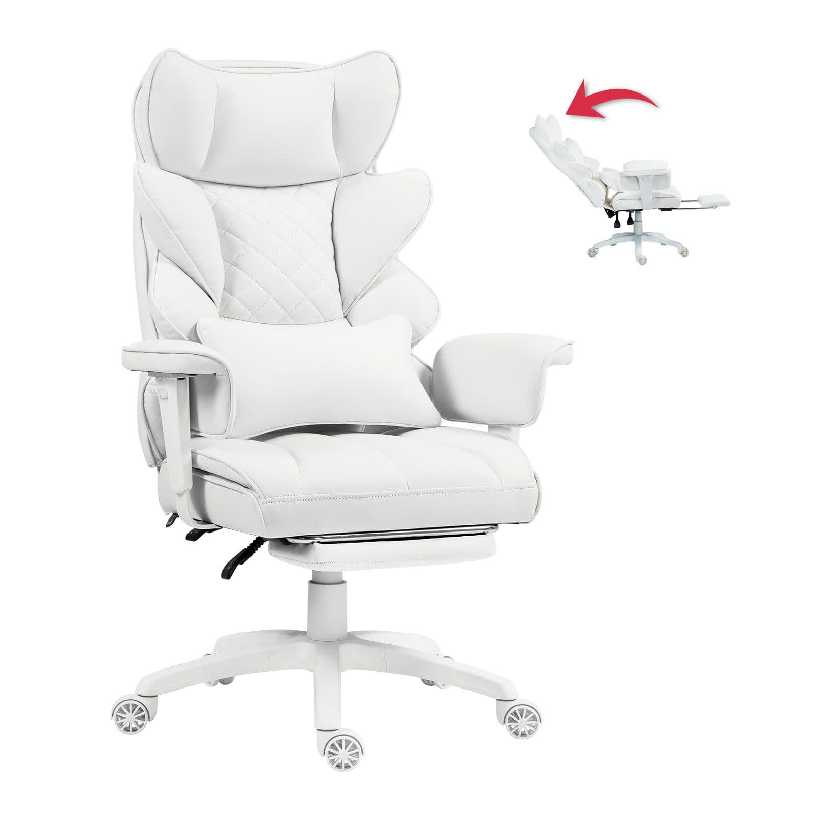 Dowinx Gaming-Stuhl Bürostuhl Ergonomisch mit Taschenfeder-Kissen Weiß - Bild 2