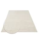 Carpetilla Teppich Kurzflor Robust Modern Creme Hoch-Tief-Muster Bild 2