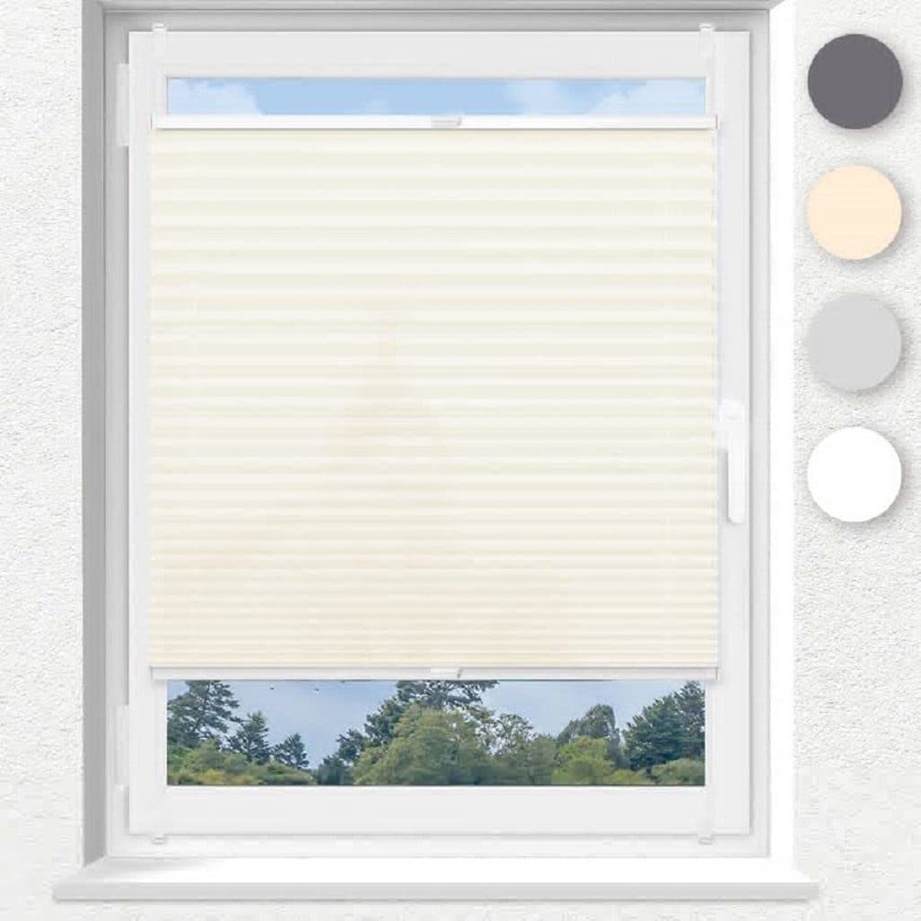 OUBO Plissee Klemmfix Beige Sichtschutz Sonnenschutz - Bild 2