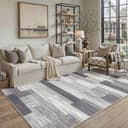 PURECOZY Teppich Kurzflor Beige Grau Modern Bild 2