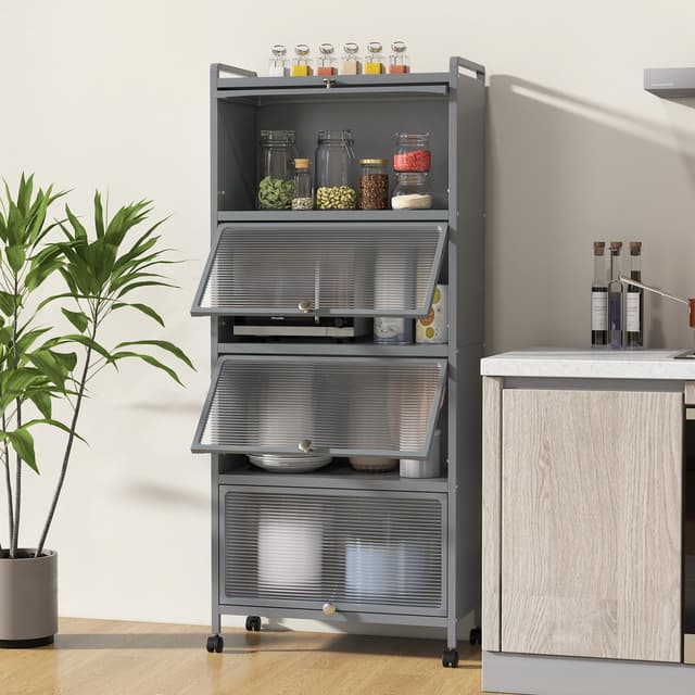 COSTWAY Hochschrank 5-stufig Küchenregal Metall