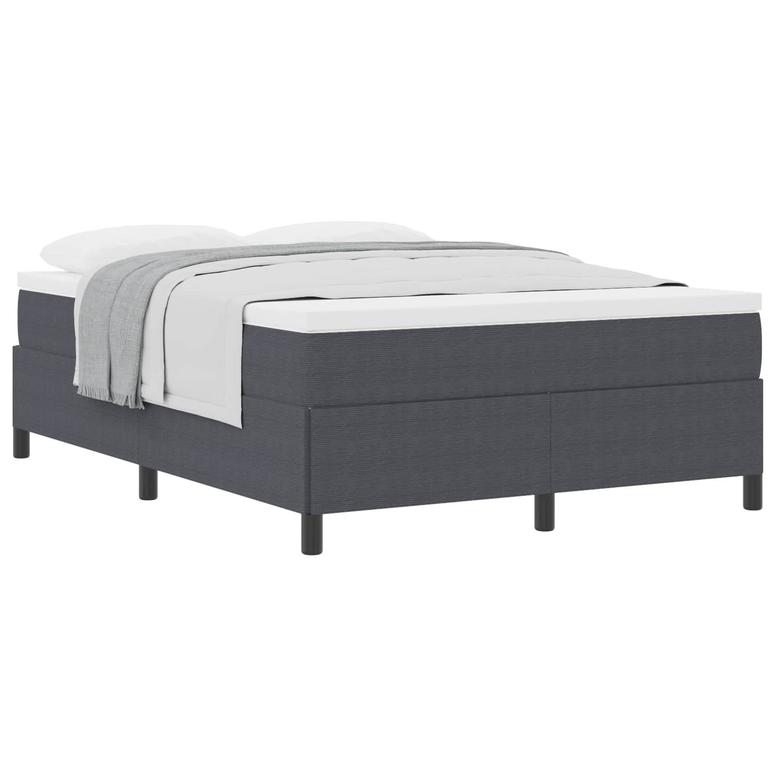 vidaXL Boxspringbett Dunkelgrau Cordstoff 160x200 cm mit Lattenrost - Bild 2