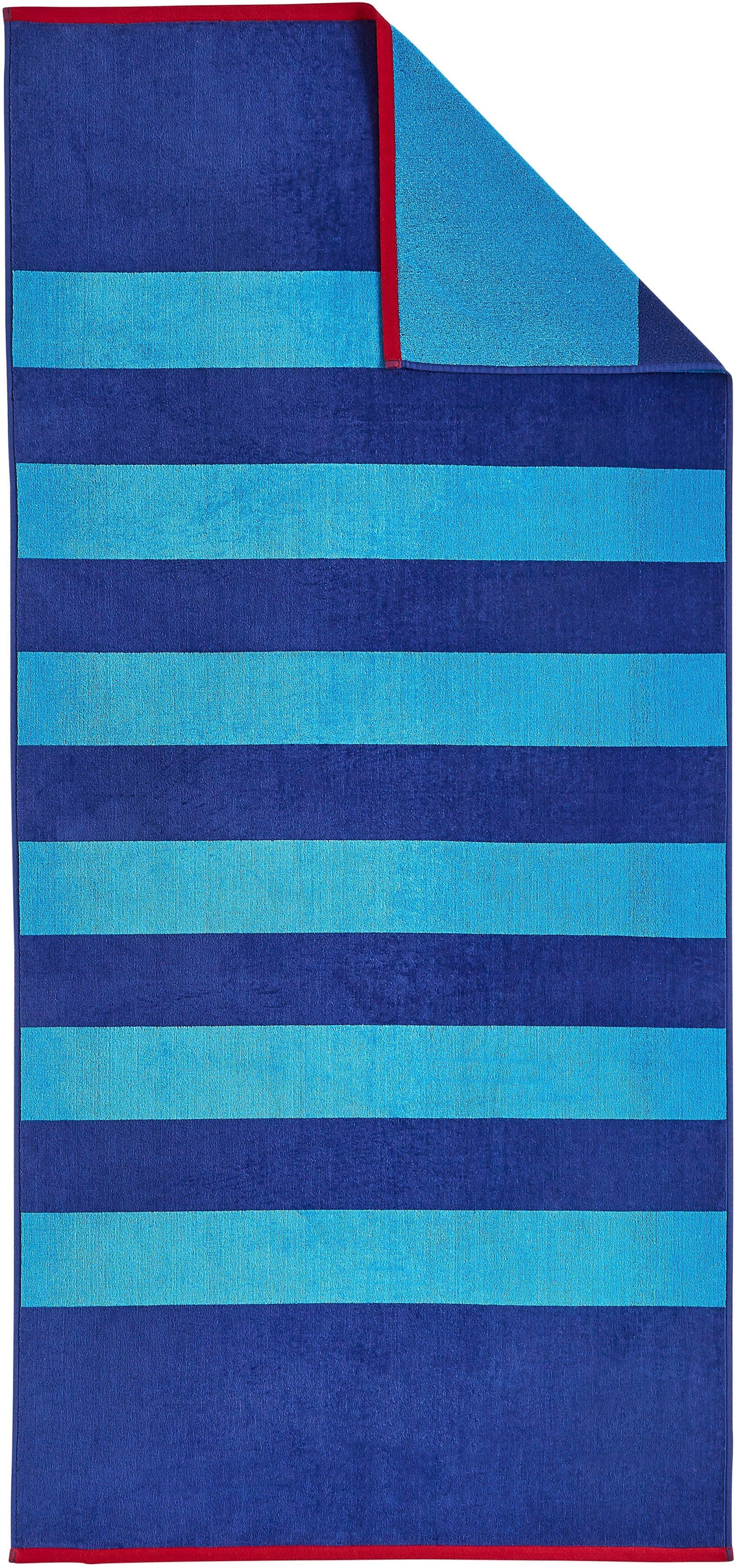 DYCKHOFF Aquarius Strandtuch Blau Frottiervelours 80x180cm - Bild 2