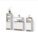 Livinity® Badmöbel-Set Amalfi 3-teilig Weiß/Goldkraft Eiche Bild 2