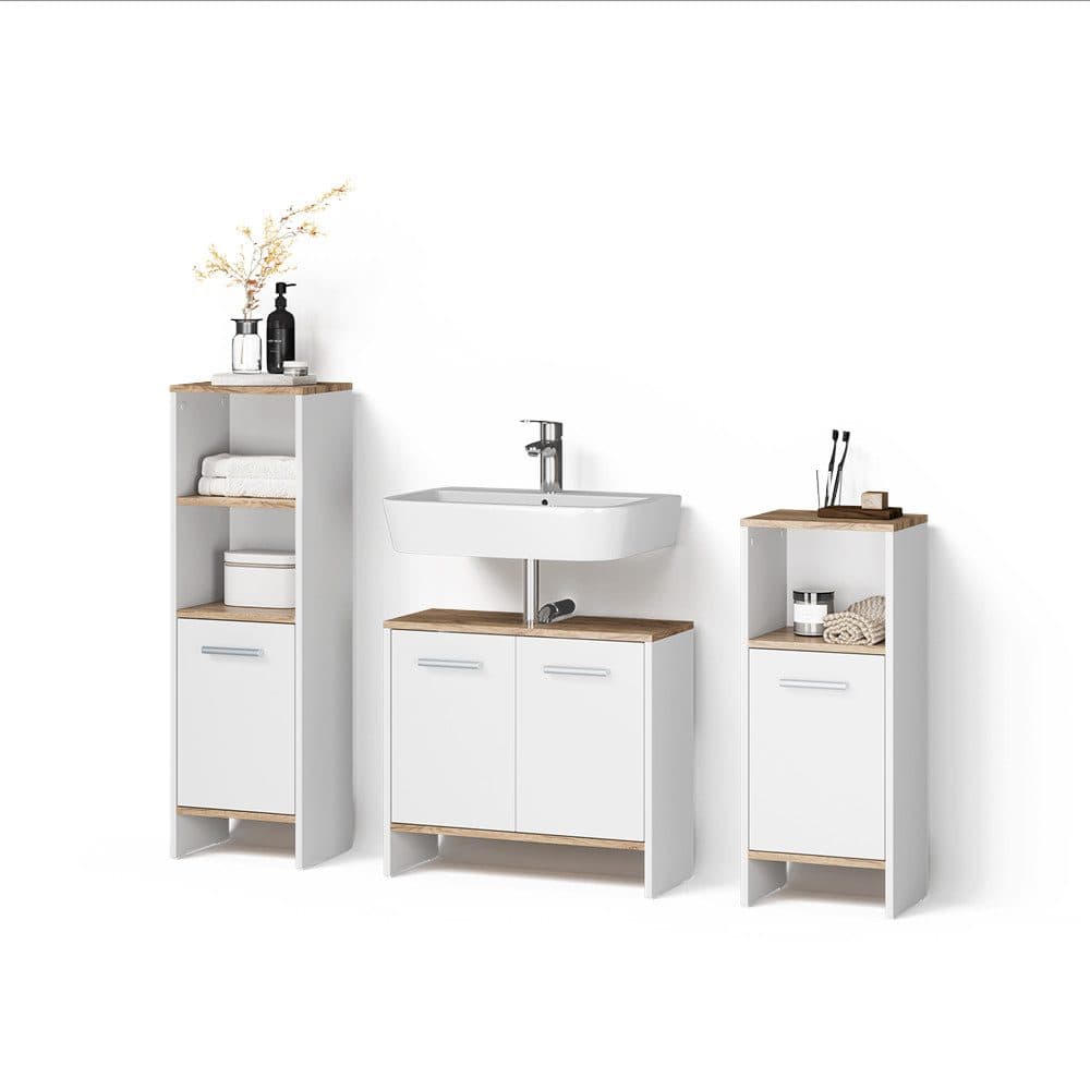 Livinity® Badmöbel-Set Amalfi 3-teilig Weiß/Goldkraft Eiche - Bild 2