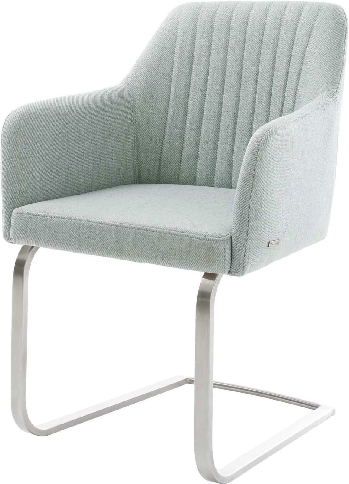 DELIFE Polsterstuhl Greg-Flex Freischwinger Mint Silber - Bild 2