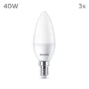 Philips LED-Kerzenlampe 3er Set E14 Warmweiß 40W Bild 2