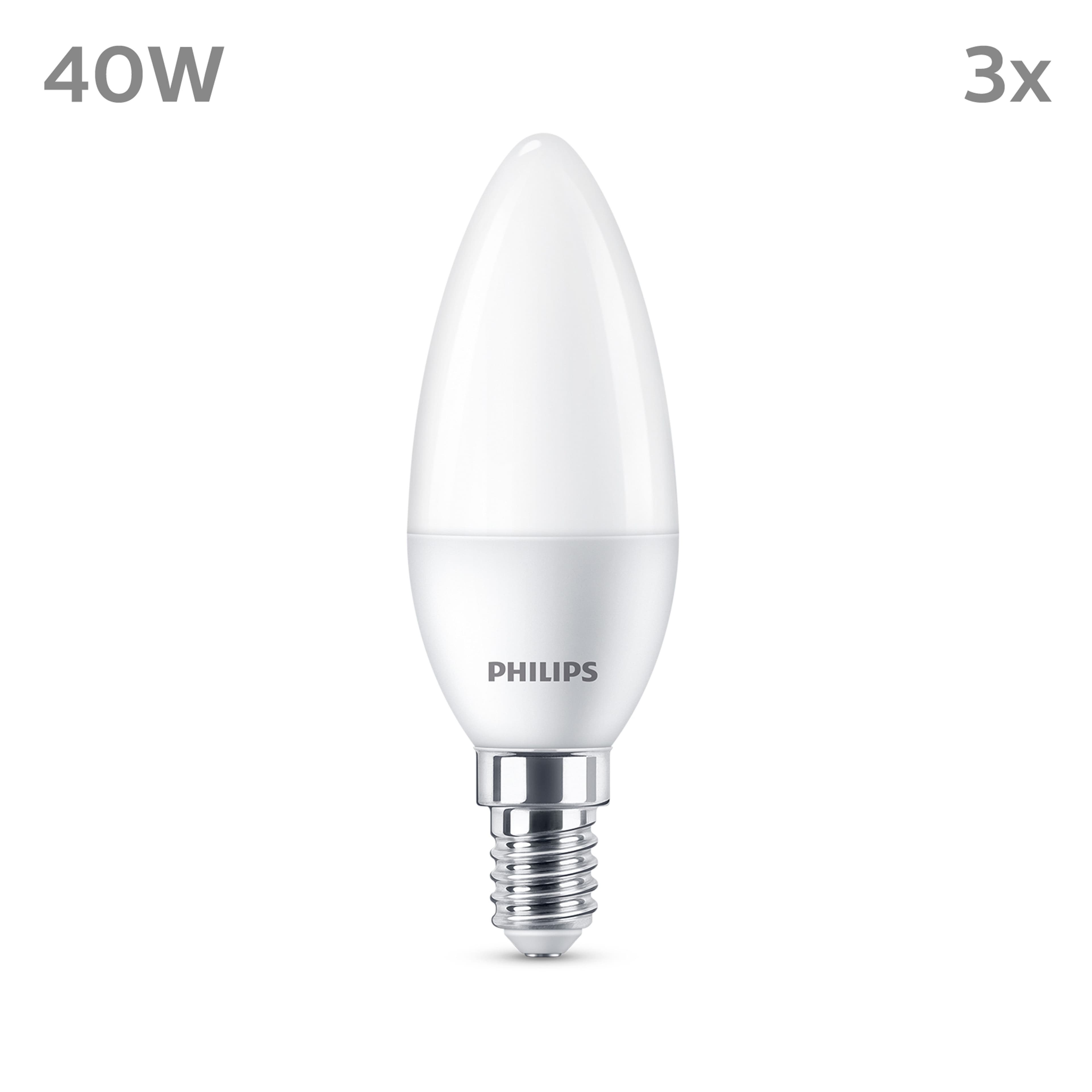 Philips LED-Kerzenlampe 3er Set E14 Warmweiß 40W - Bild 2
