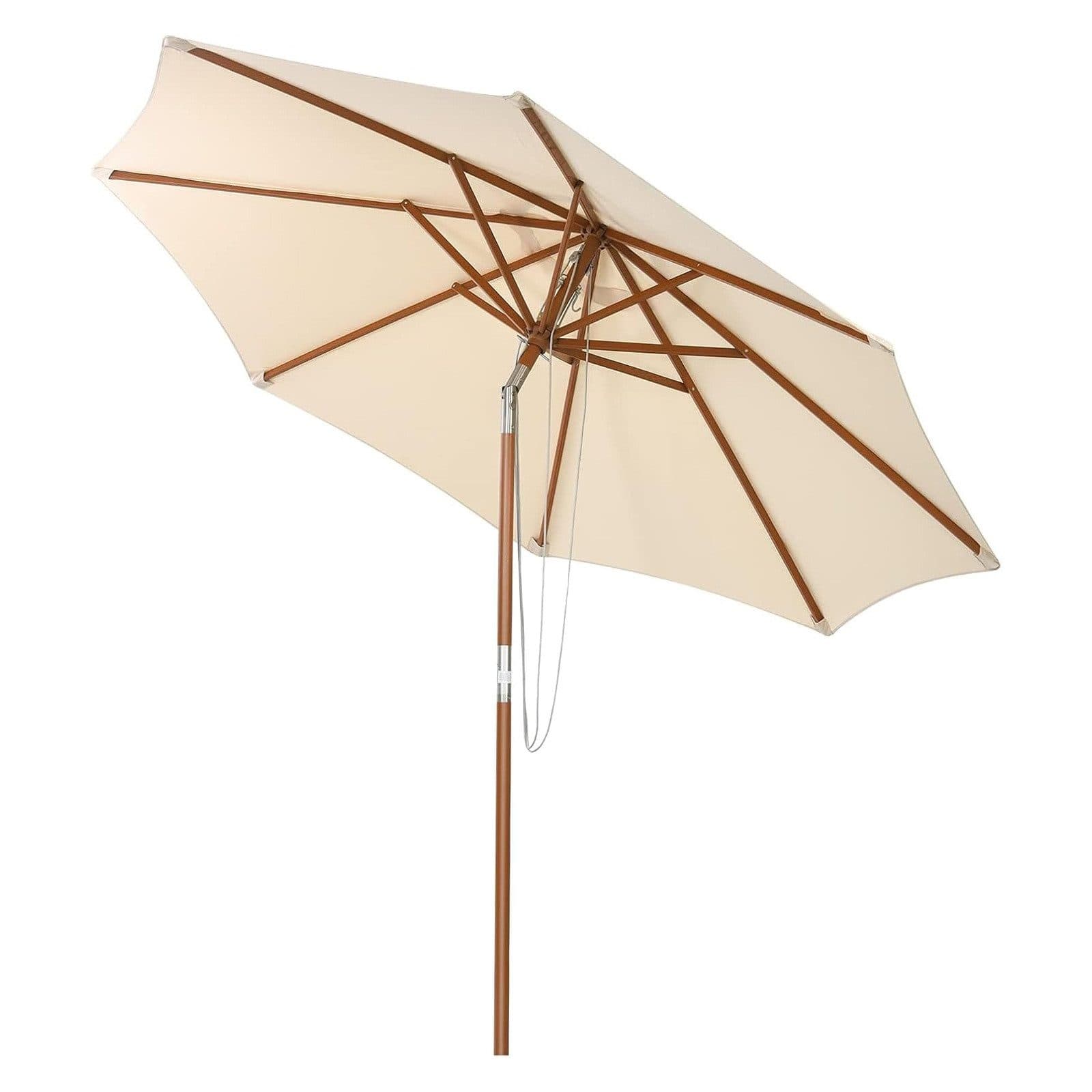 KOMFOTTEU Sonnenschirm Gartenschirm Beige mit Neigefunktion und 8 Streben - Bild 2
