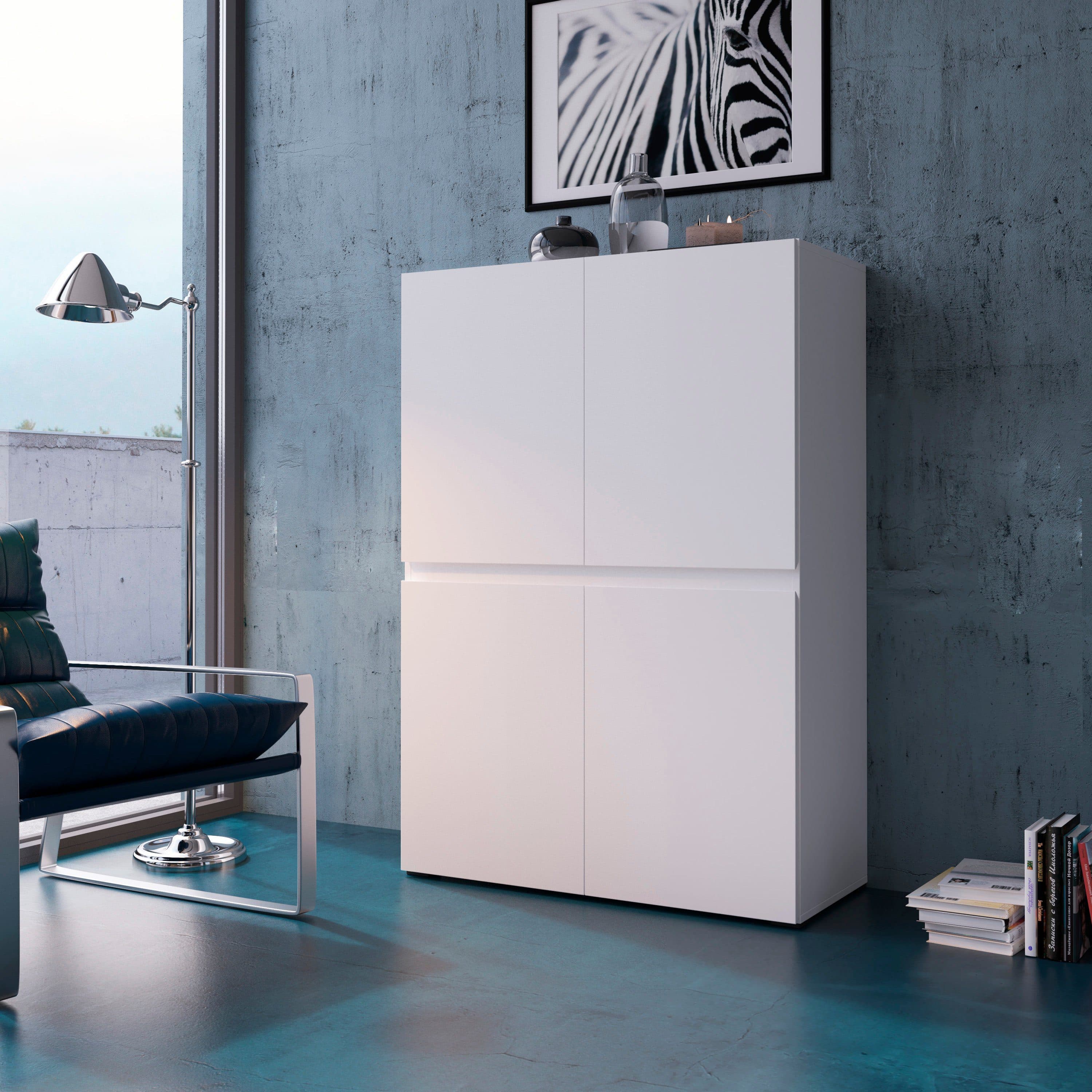 Home Affaire Highboard Rimini Alpinweiß Modern - Bild 2